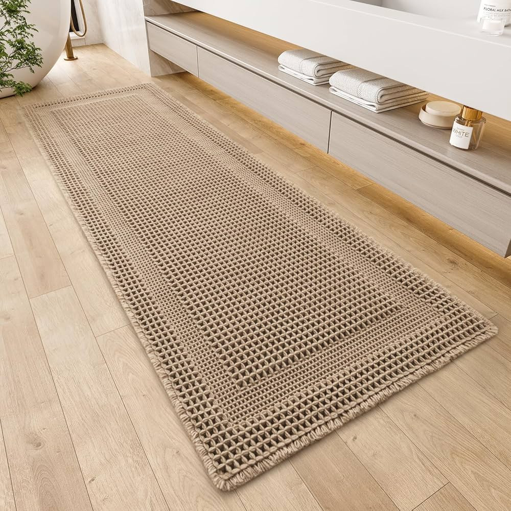 AMOAMI Waffle Bath-Mat, Absorbent Bath Mats for Bathroom Non Slip, Machine Washable Bathroom Rugs... | Amazon (US)