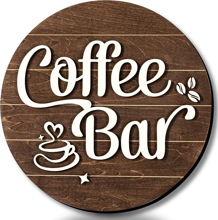 Coffee Bar Sign Wall Decor - Vintage Coffee Signs for Bar Decor Accessories, 10'' Farmhouse Cafe ... | Amazon (US)