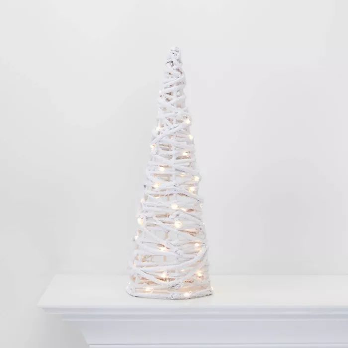 Large Lit Flocked Grapevine Cone Tree Decorative Figure - Wondershop™ | Target