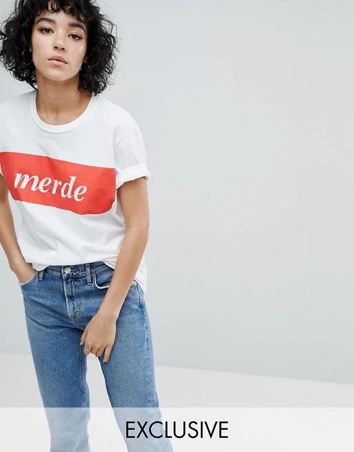 Adolescent Clothing Boyfriend T-Shirt With Merde Print | ASOS US
