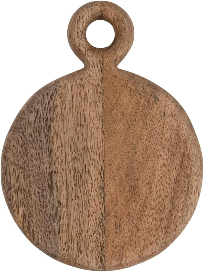 Creative Co-Op Mango Wood Mini Handle Cheese and Cutting Board, 6" L x 5" W x 1" H, Natural | Amazon (US)