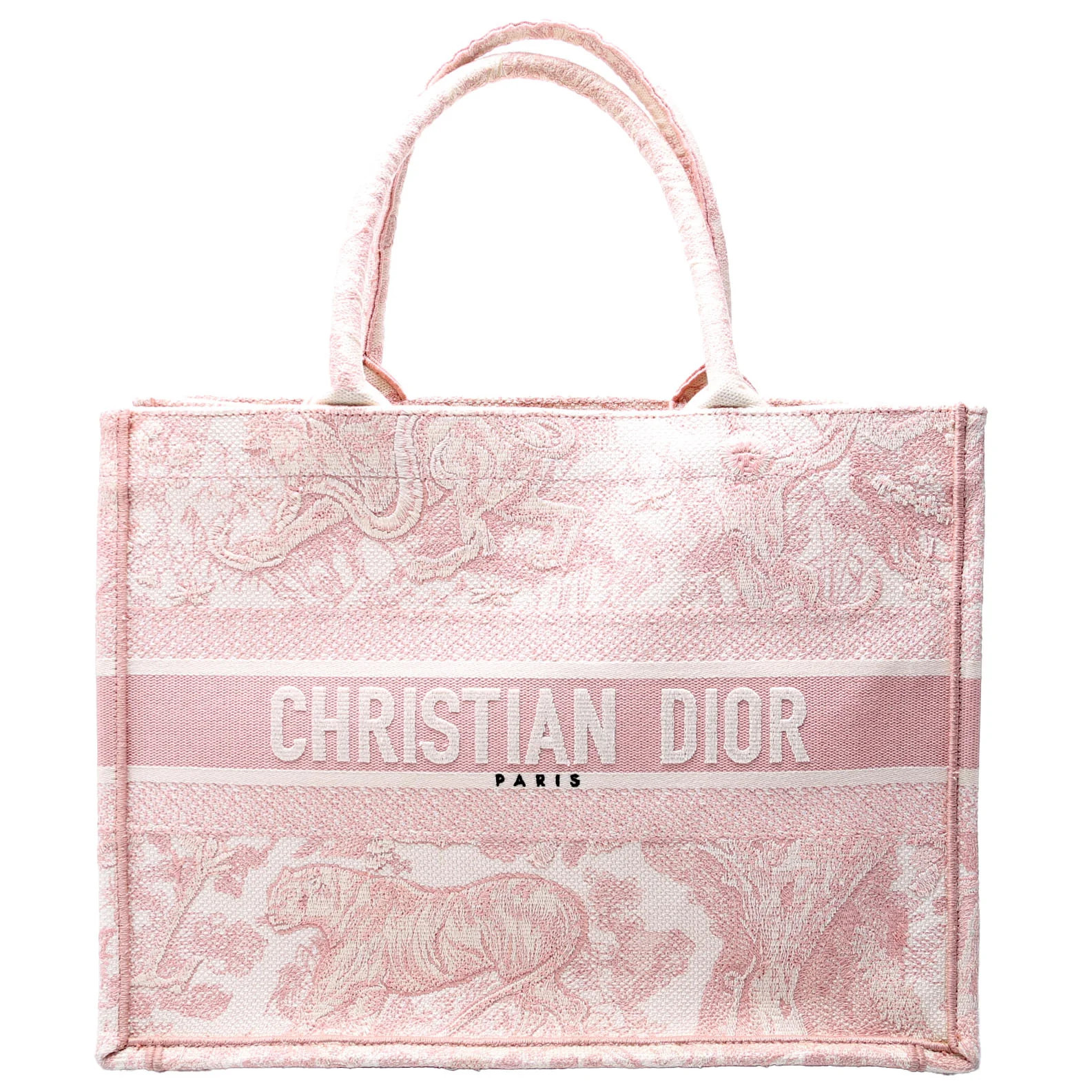 Book Tote Medium Etoile De Jouy Pink | Keeks Designer Handbags
