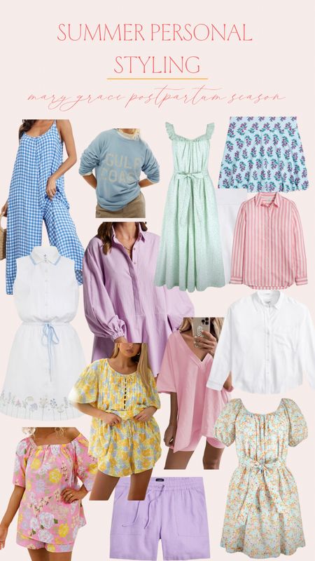 Mary Graces postpartum season summer essentials 🤍 love these beautiful looks from jumpsuits to linen shorts and athletic dresses. Perfect for running around the park with littles and also nursing friendly. 

#LTKBaby #LTKFamily #LTKBump