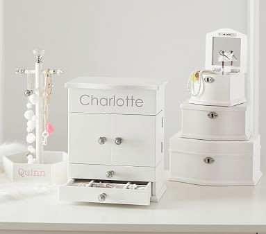 White Abigail Jewelry Box Collection | Pottery Barn Kids