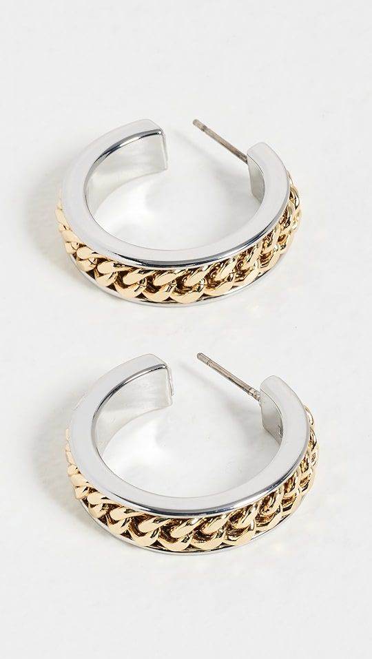 Mini Eclipse 3d Curb Chain Hoops | Shopbop