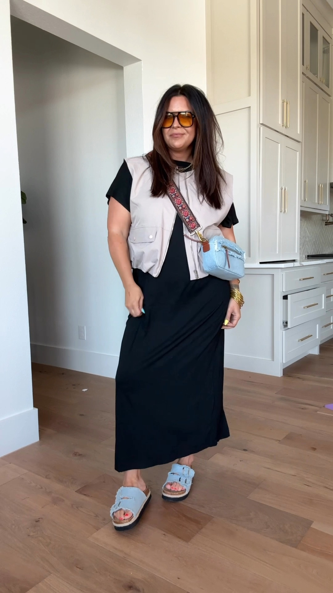 T shirt dress outfit!  And it’s basically all from Amazon!
Dress: XXL
Vest: XL
Sandals: TTS

#LTKStyleTip #LTKFindsUnder50 #LTKMidsize