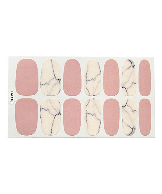 Ecciato Nail Stickers and Appliques Mixed - Pink & White Marble Nail Art Stickers | Zulily
