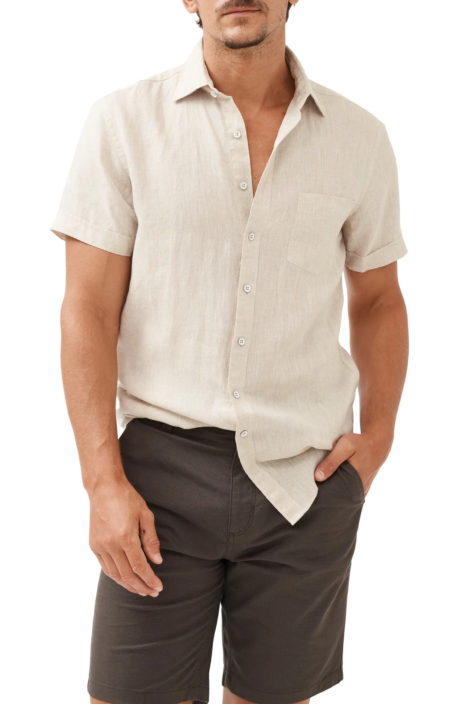 Ellerslie Short Sleeve Linen Button-Up Shirt | Nordstrom
