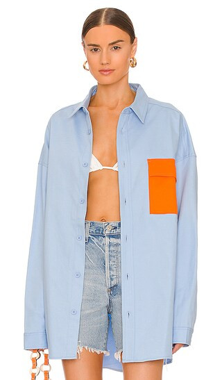 George Shirt in Blue & Orange | Revolve Clothing (Global)