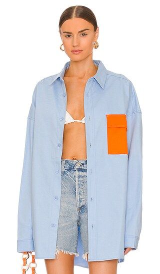 George Shirt in Blue & Orange | Revolve Clothing (Global)