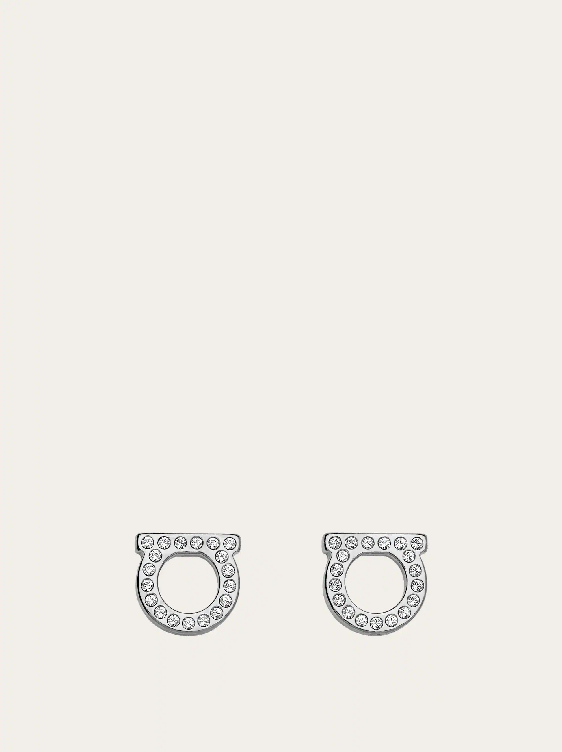 Ferragamo Women Gancini crystals earrings (S) Silver | Ferragamo