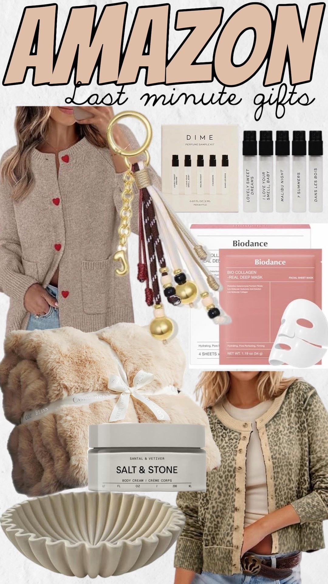 Last minute gifts for her from Amazon!  Some of these could be stocking stuffer ideas or favorite thing gift ideas!

You can’t go wrong with a big fluffy blanket or a trendy bag charm!  Plus the beauty items listed are some of my favorites!

Almost everything on here is under $50 as well!

#LTKFindsUnder50 #LTKGiftGuide #LTKBeauty