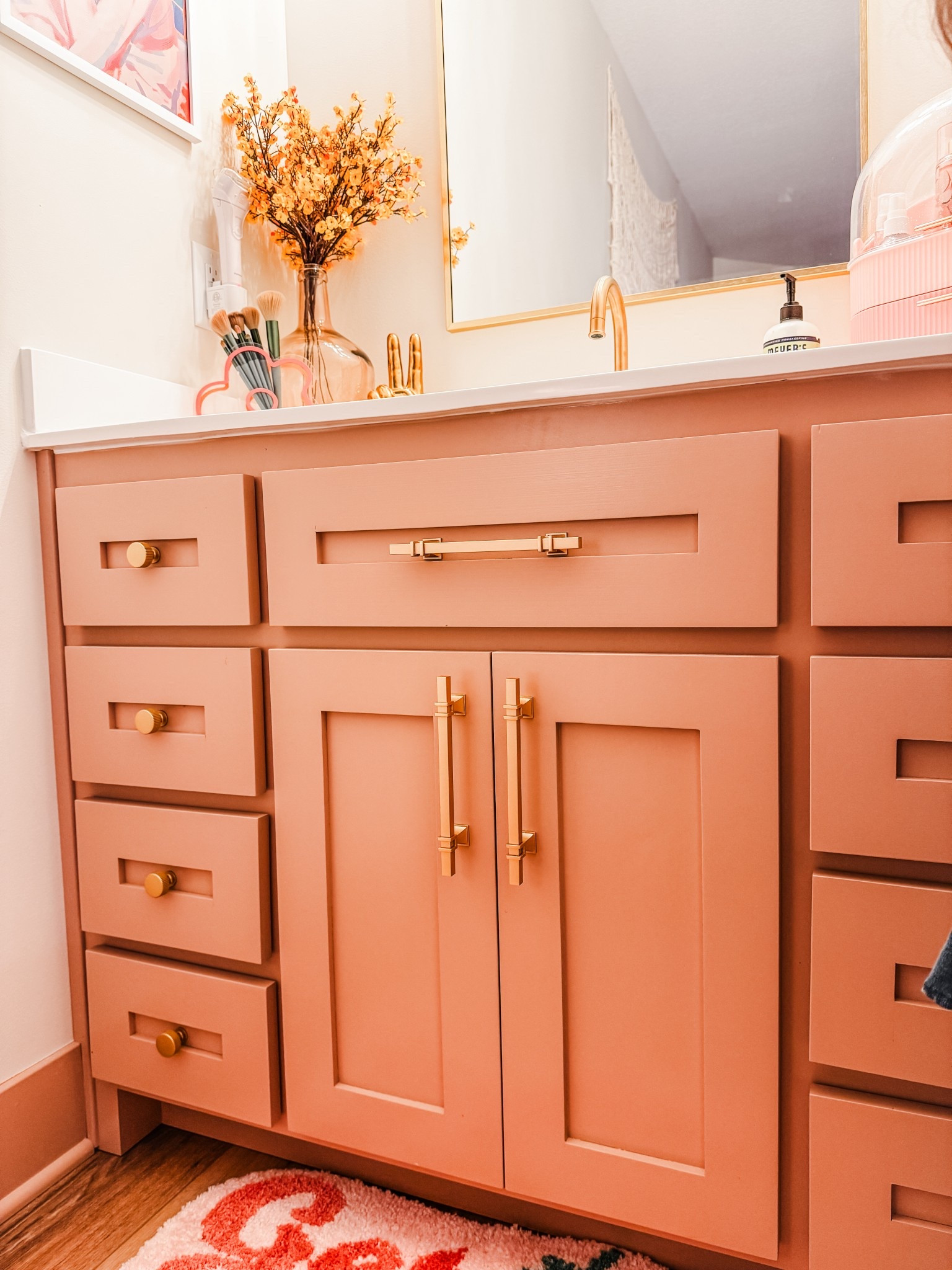 Girls bath vanity with brushed gold pulls 

#LTKFindsUnder50 #LTKHome