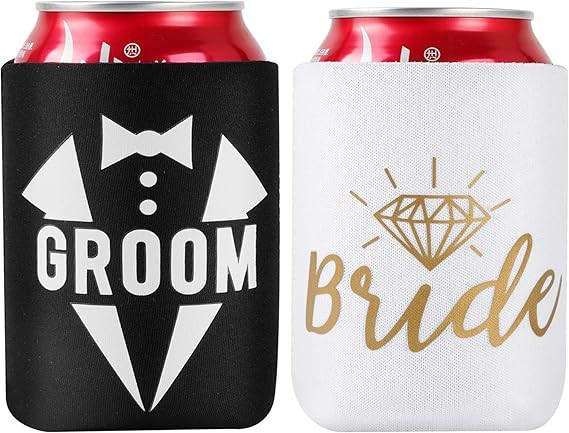 Wedding Gifts, Slim Can Cooler Sleeve Hand-sewed, Premium Quality, Bridal Shower Gift Bachelorett... | Amazon (US)