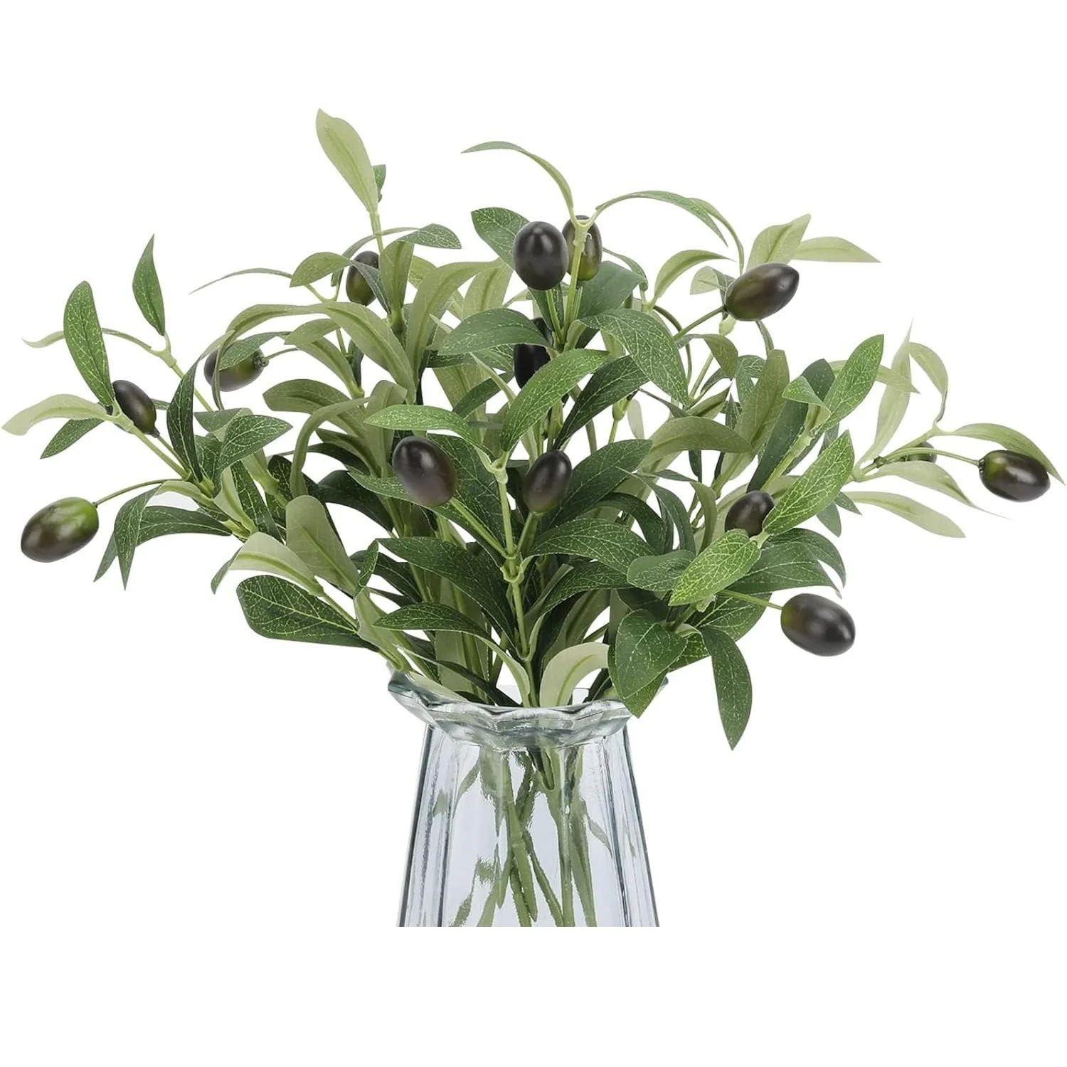 LIGMIRR 10pcs Faux Olive Leaves Stems 10" Tall Artificial Plants Olive Tree Branches for Small Va... | Walmart (US)