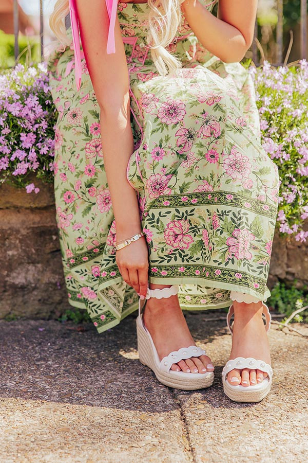 The Catalina Faux Leather Scalloped Espadrille Wedge | Impressions Online Boutique