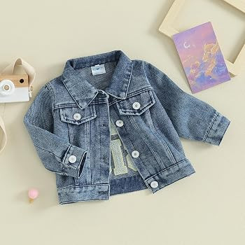VISGOGO Toddler Baby Girl Jacket Big Lil Sister/Brother Letter Embroidery Jean Long Sleeve Cardig... | Amazon (US)