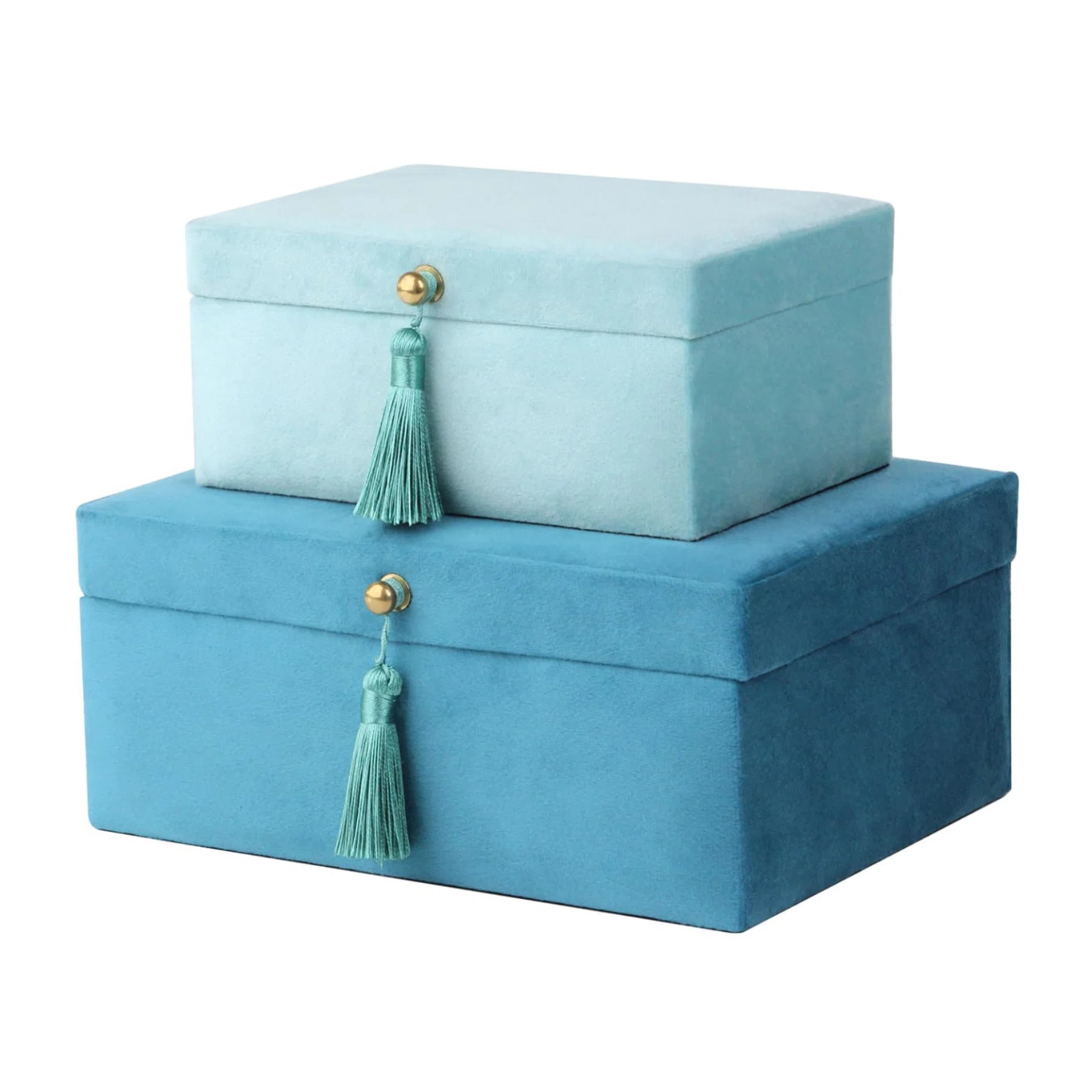 Dakota Fields Faux Leather Decorative Storage Boxes Set of 2 | Wayfair | Wayfair North America