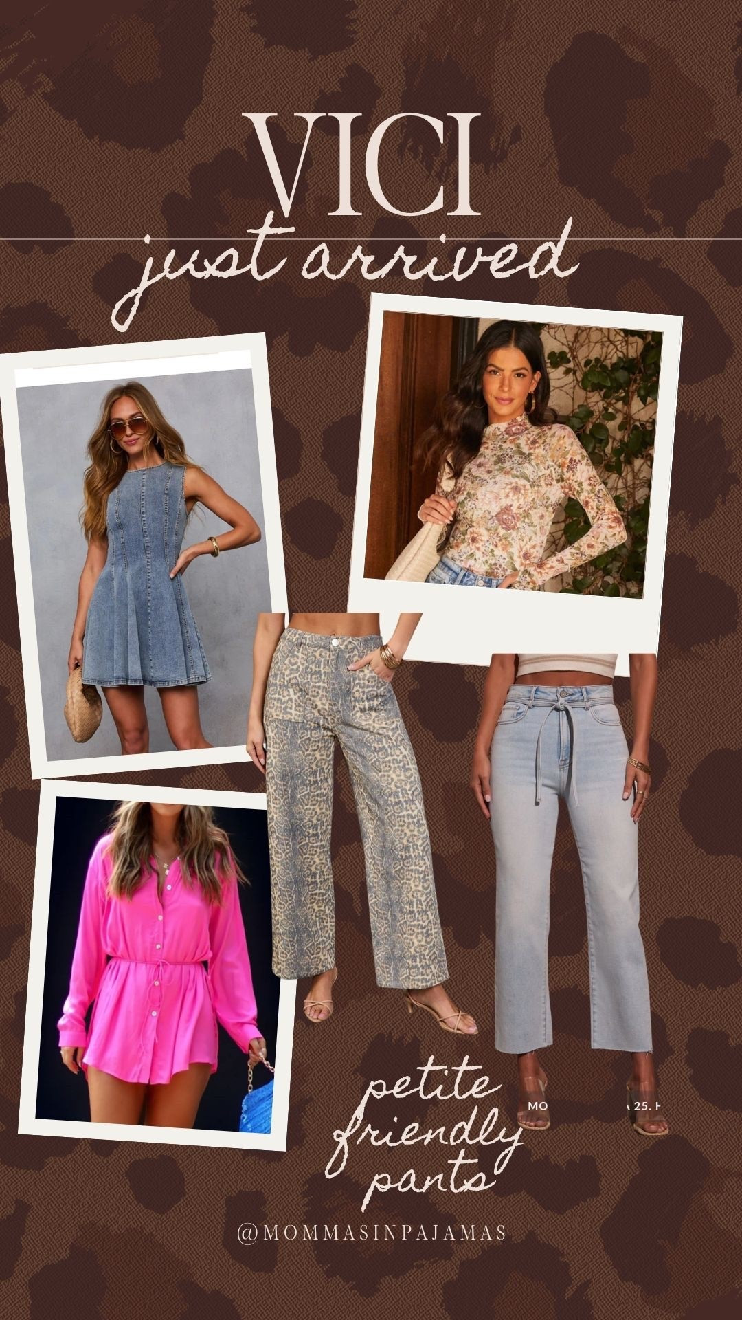 I am obsessing over my @VICI delivery. They have some of the most flattering, petite friendly pants (you know I love leopard) and this pink button front romper is absolutely adorable. I can’t get over the colors on this floral mockneck top and this denim dress, I have no words.
Use code PAULA35 to save $$$

#LTKMidsize #LTKSaleAlert #LTKPetite