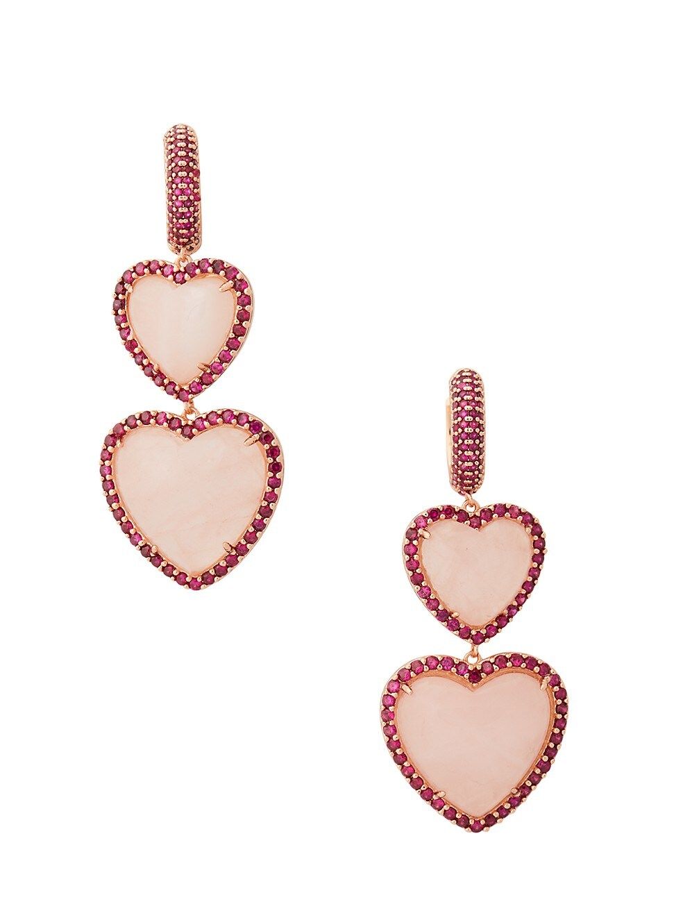 kate spade new york Heart Of Hearts Rose Quartz & Cubic Zirconia Drop Earrings | Saks Fifth Avenue