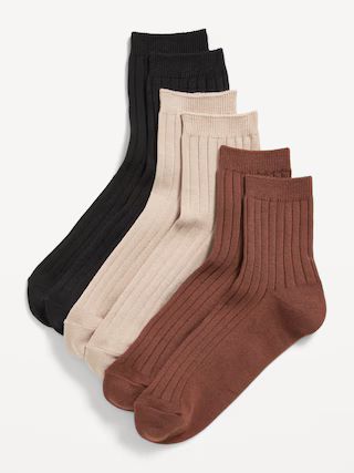 Ribbed Crew Sock 3-Pack for Women | Old Navy (US)