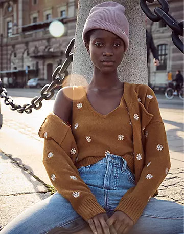 Flower-Embroidered Upton Cardigan Sweater | Madewell