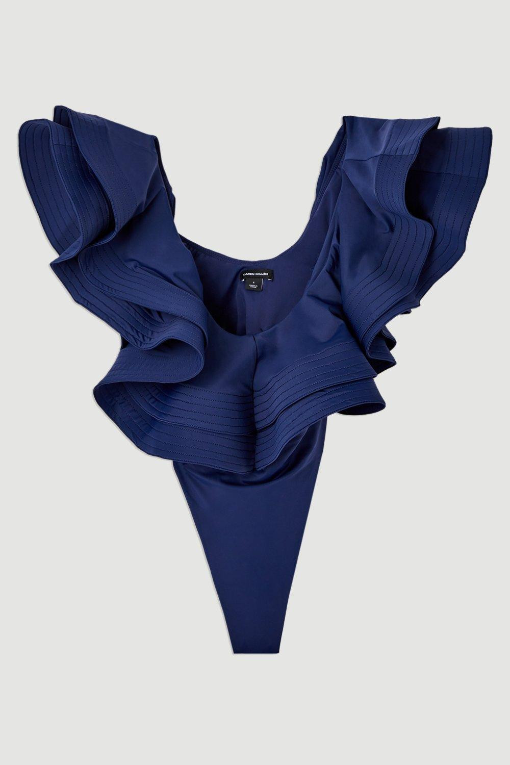 Drama Frill Swimsuit | Karen Millen US