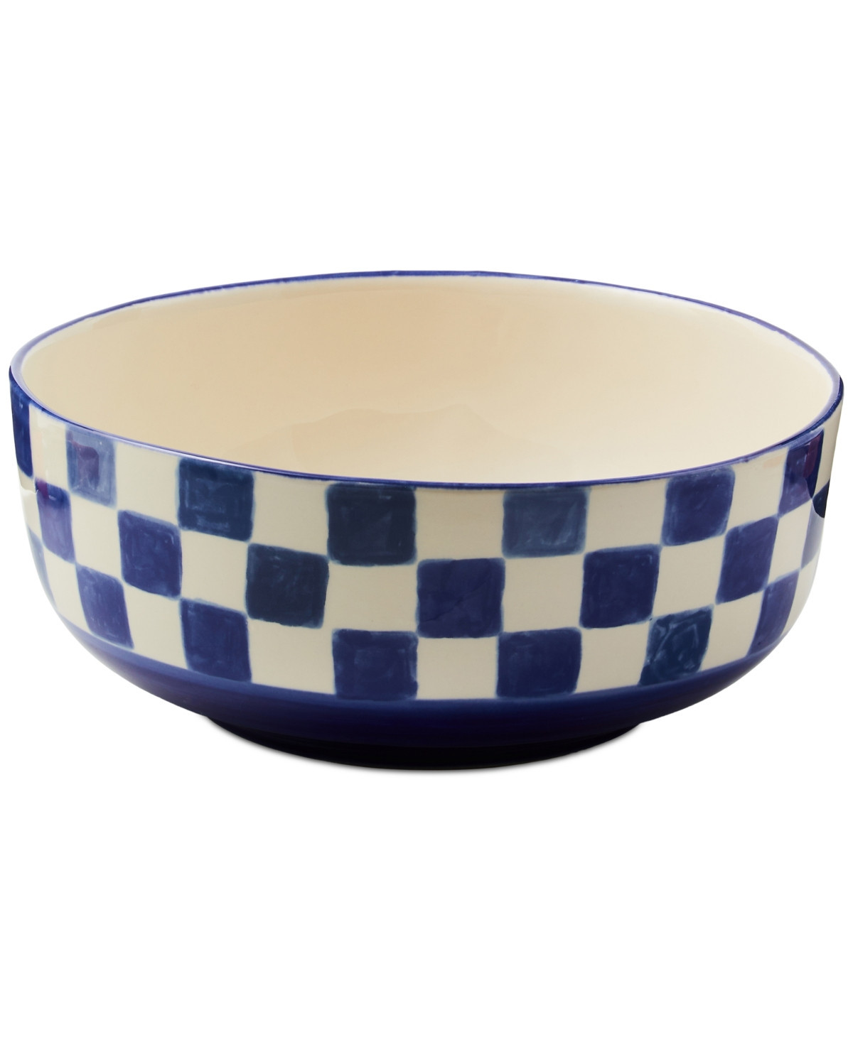 MacKenzie-Childs Indigo Check Serving Bowl, 112-oz. - Blue | Macy's
