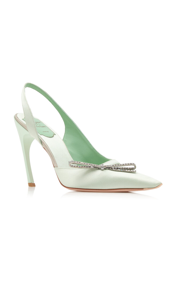 Strass Bow Slingback Heel | Moda Operandi (Global)