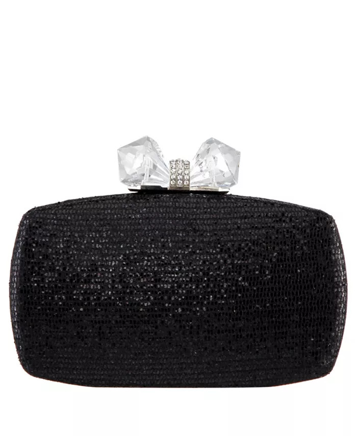Nina Women's Glitter Minaudiere With Crystal Bow Clasp - Macy's | Macy's
