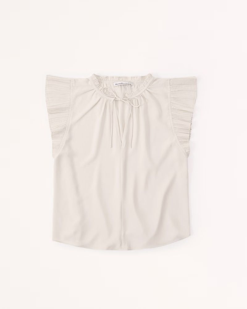 Ruffle Sleeve Top | Abercrombie & Fitch (US)