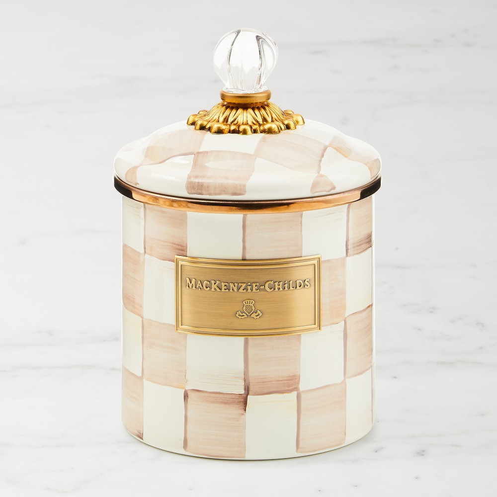 MacKenzie-Childs Mocha Check Canister | Williams-Sonoma