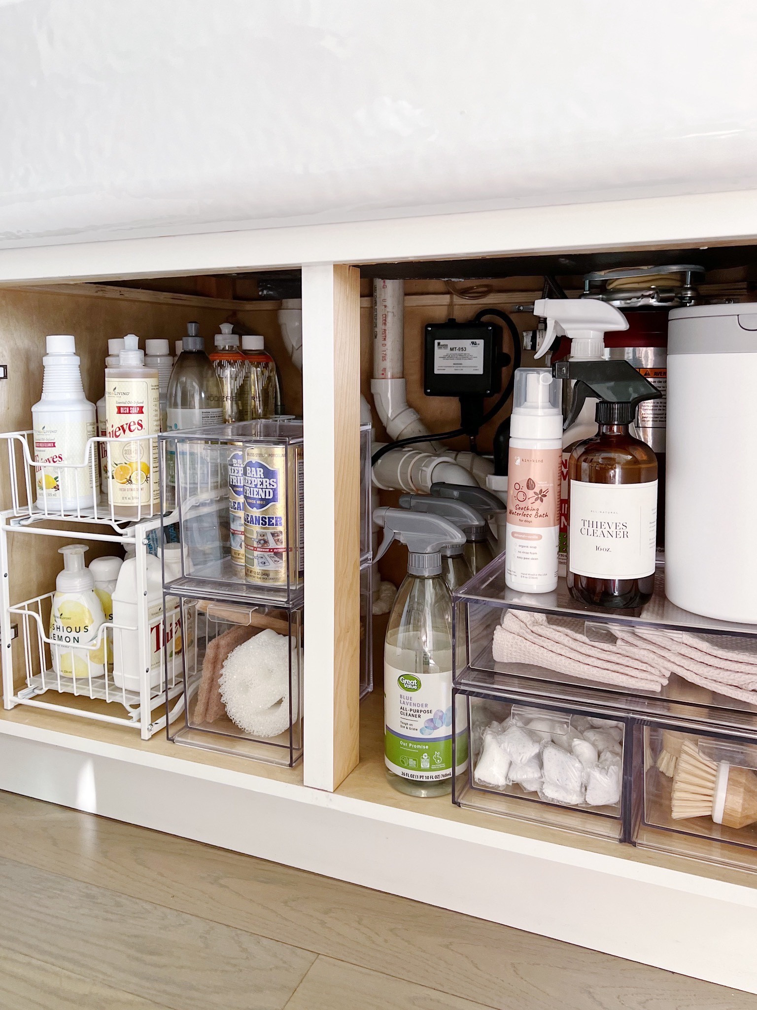 Cabinet organizer (STORi Audrey Stackable Clear Bin Plastic Or