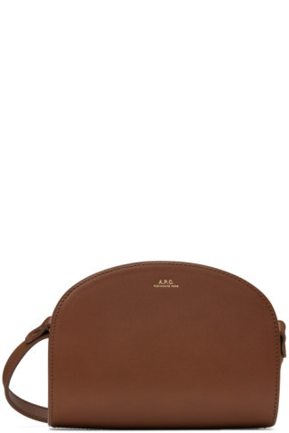 A.P.C. - Brown Mini Demi-Lune Bag | SSENSE
