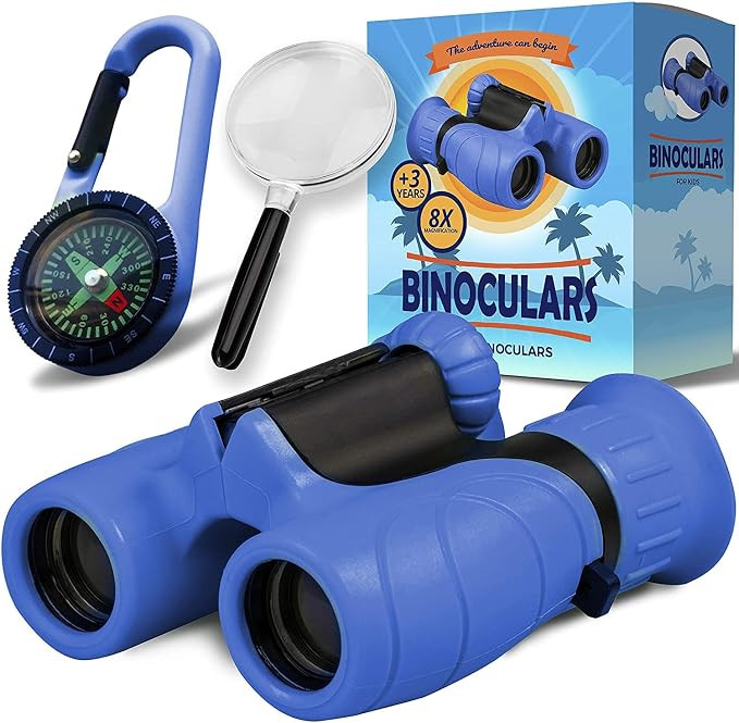 Promora Binoculars for Kids, Set with Magnifying Glass & Compass - Easter Toys, Kids Binoculars f... | Amazon (US)