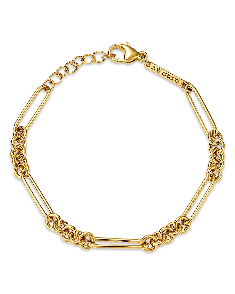 Zoe Chicco 14K Yellow Gold Heavy Metal Mixed Paperclip Rolo Link Chain Bracelet | Bloomingdale's (US)