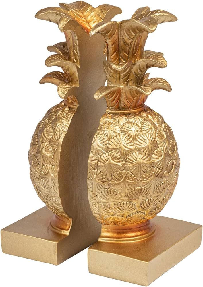 Creative Co-Op Pineapple Shaped Gold Resin Bookends (Set of 2 Pieces) | Amazon (US)