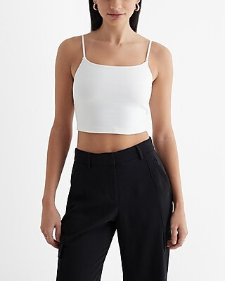 Body Contour Stretch Cotton Scoop Neck Cropped Cami | Express
