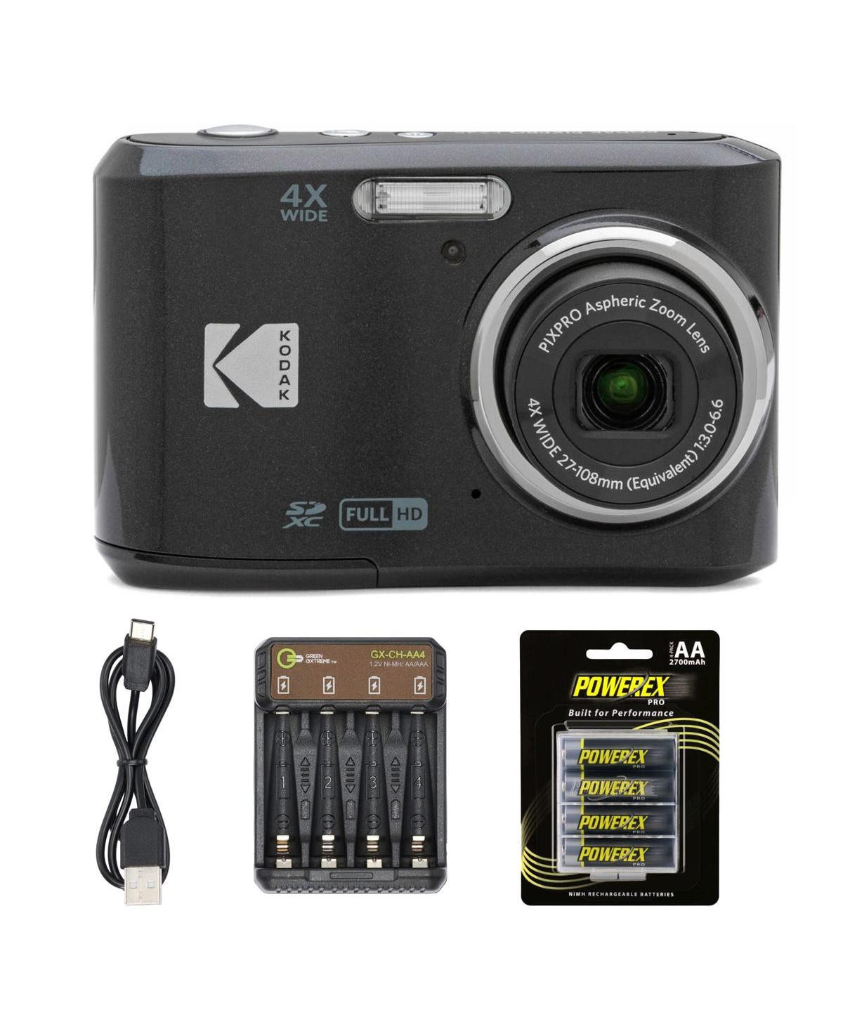 Kodak Pixpro Friendly Zoom FZ45-bk 16MP Digital Camera with 4X Optical Zoom 27mm Wide Angle and 2.7" Lcd Screen (BLack) + 4-Pack Rechargeable Aa | Macy's