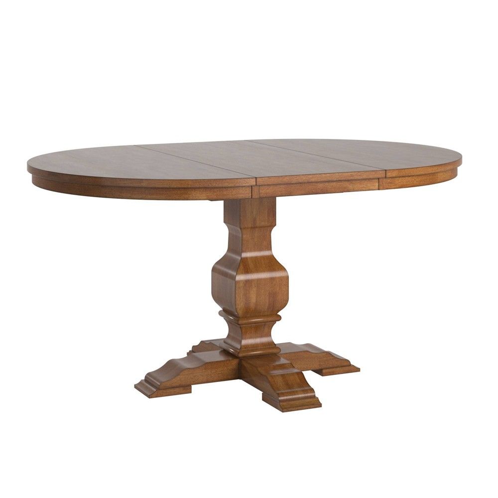 Delaney Two Toned Oval Solid Wood Top Extendable Dining Table Oak - Inspire Q | Target