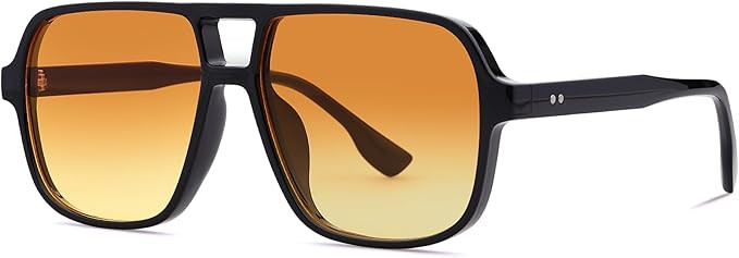 Retro Square 70s Aviator Sunglasses for Women Men Colored Tinted Lens Plastic Trendy Vintage West... | Amazon (US)