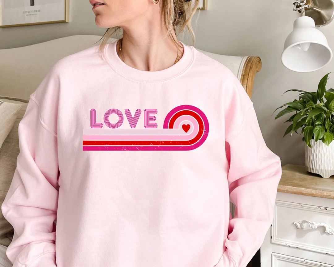 Valentine's Day Sweatshirt  Love Sweatshirt  Heart - Etsy | Etsy (US)