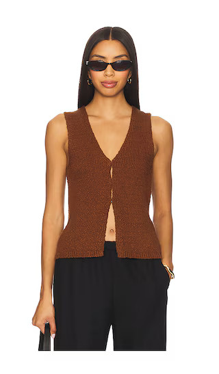 Taimi Sweater Vest in Brown | Revolve Clothing (Global)