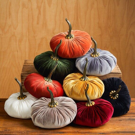 Extra Large Velvet Pumpkin in 12 Colors, Priced EACH, fall decor, table centerpiece, cozy home gi... | Etsy (US)