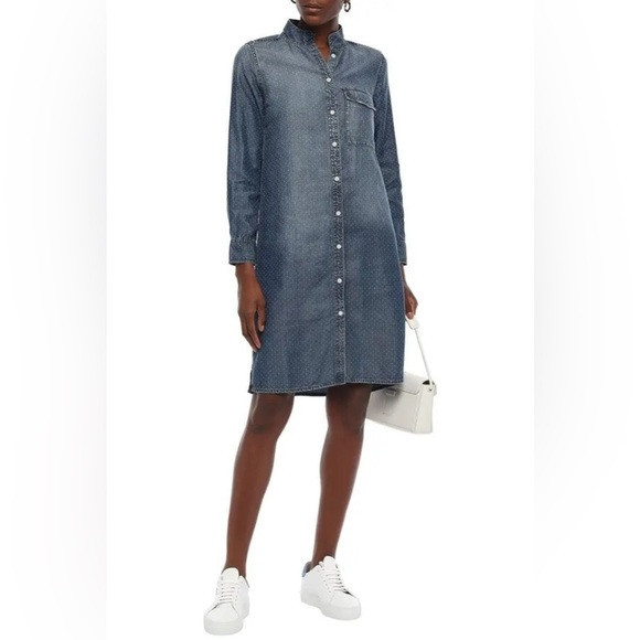 [current/elliott] cardinal polka dot denim shirt dress blue | Poshmark