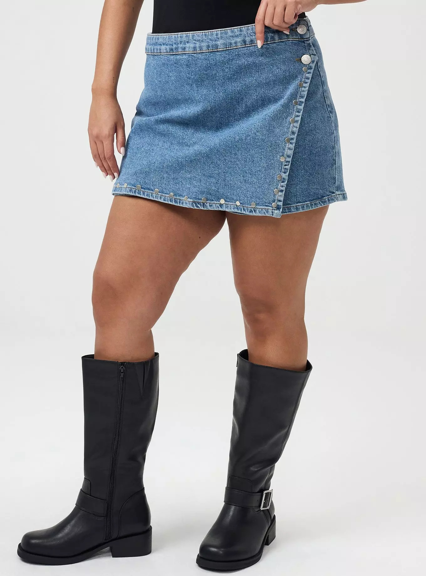 Wrap A-Line Denim Skort | Torrid (US & Canada)