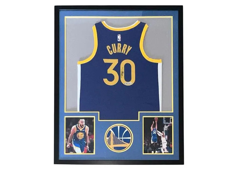 Stephen Curry Signed 34x42 Blue Framed Basketball Jersey Beckett - Etsy | Etsy (US)