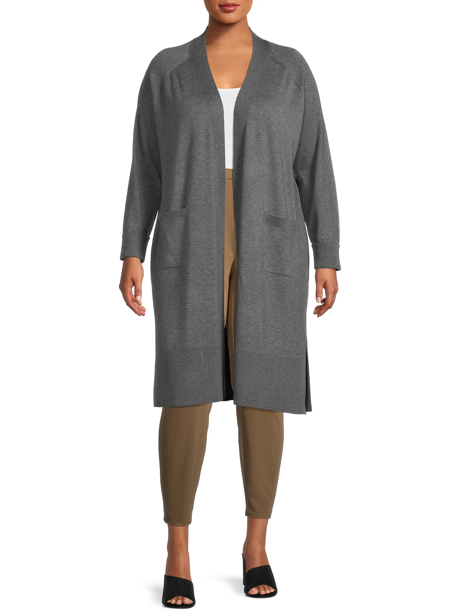 Terra & Sky Women's Long Line Cardigan Sweater - Walmart.com | Walmart (US)