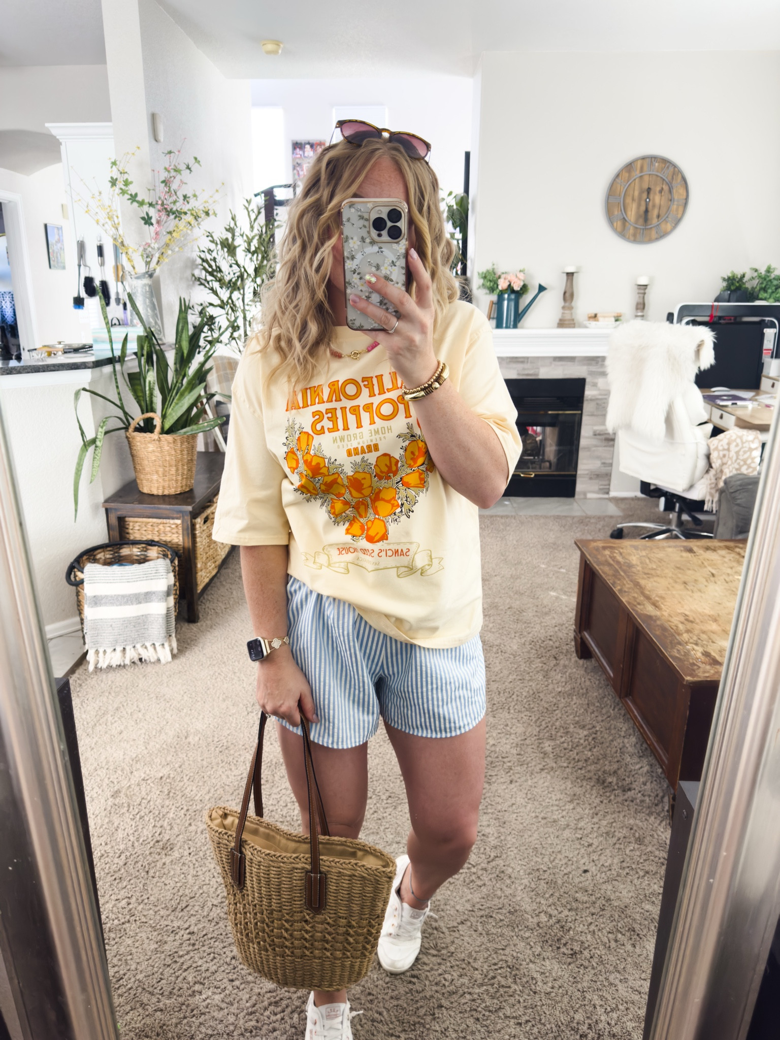 Summer graphic tee with blue and white striped boxer skorts, straw tote bag, and white sneakers 







Amazon outfits every outfit inspo, outfit ideas, casual outfits amazon, amazon outfits every day, spring outfits 2026, summer outfits

#LTKootd #LTKSaleAlert #LTKPetite