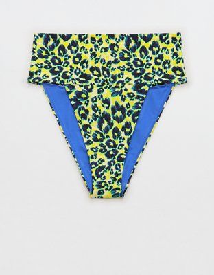 Aerie Leopard Banded High Cut Cheeky Bikini Bottom | Aerie